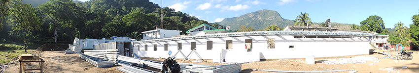Construction of the Notre Dame Outpatient Clinic involved months of work by Haitian  and American tradespeople.