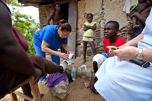 Dr. Kutzleb travels to HSC four times a year and often attends to people in need at their homes.