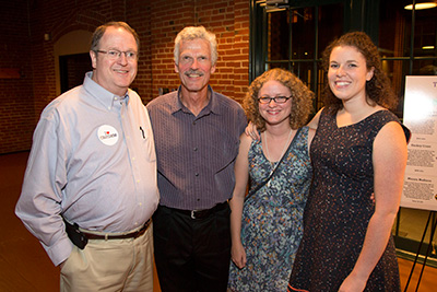 (left to right) CRUDEM Board member Dr. Bill Guyol, Dr. Tom Lieb and his daughters Kristan and Allison.