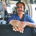 Dr. Lisa Ross airborne.